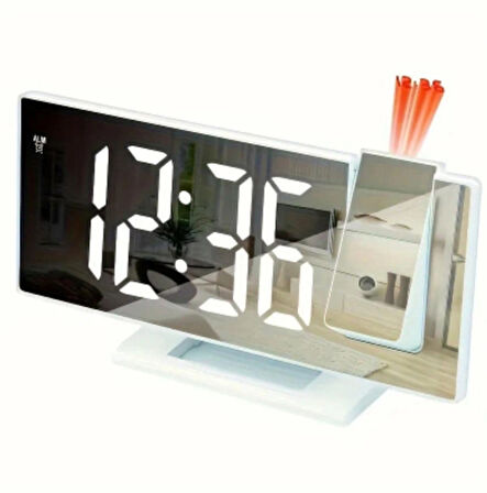 Geniş Ekran LED Projeksiyonlu Çalar Saat