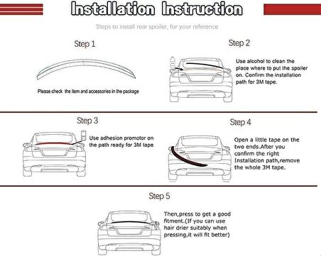 Audi A3 Sedan Boyalı Spoiler 2020+ sonrası modeller (Pianoblack)