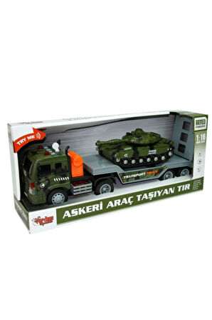 Sürtmeli Sesli Işıklı Askeri Araç Taşıyan Tır Oyuncak Tank Scntoys