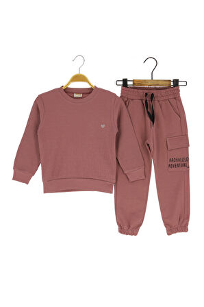 Kız Çocuk Takım Kalp Taşlı