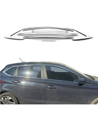 Hyundai i20 Krom Cam Çerçevesi 14 Parça TamTur 2020+ Uyumlu