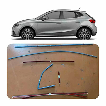 Seat İbiza Uyumlu 14 Parça Krom Cam Çerçeve Çıtası 2017+ Sonrası