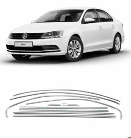 Vw Jetta Cam Çerçeve Çıtası Nikelajı Komple 2011-2020 Arası
