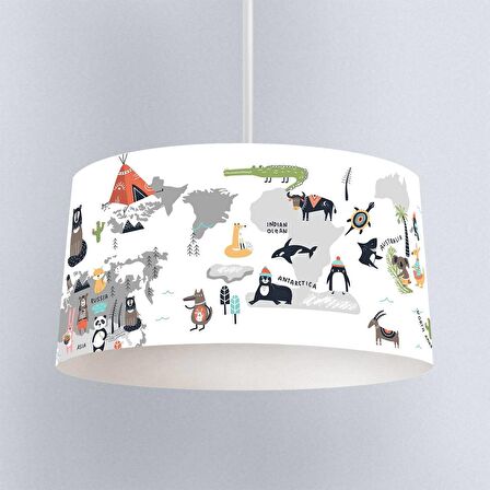 Çocuk Odası Dijital Baskılı Sarkıt Avize Model 290