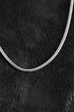 316L Çelik Oval İtalyan Zincir Model Gümüş Renk Erkek Kolye