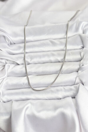 316L Çelik Zincir Gümüş Renk 60 cm Yılan Zincir Kadın Kolye