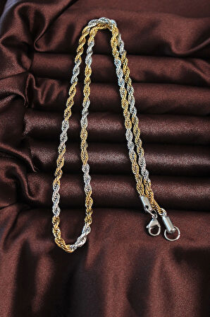 316L Çelik Çift Renk Burgu Tasarımlı Kolye