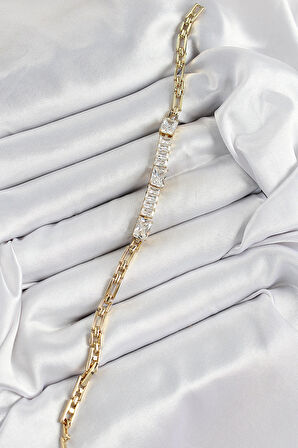 Xuping Pirinç Parçalı Su Yolu Model Gold Renk Kadın Bileklik