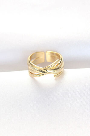 Kalın Gold Renk Ayarlanabilir Yüzük