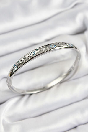 Pirinç Zirkon Taşlı Kelebek Model Gümüş Renk Kadın Kelepçe