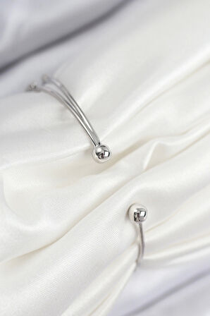 Pirinç Zirkon Taşlı Kuğu Model Gümüş Renk Kadın Bileklik