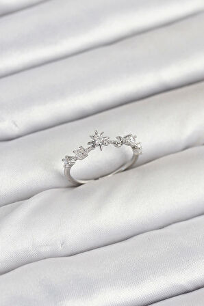 Pirinç Gümüş Renk Manifest Kadın Yüzük