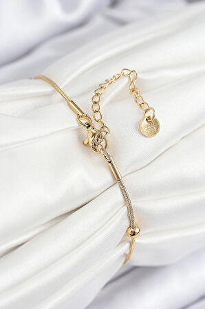 316L Çelik Topcuk Model Gold Renk Kadın Bileklik