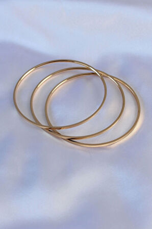 316L Çelik Gold Renk Ajda Model Kadın 65 mm Bilezik