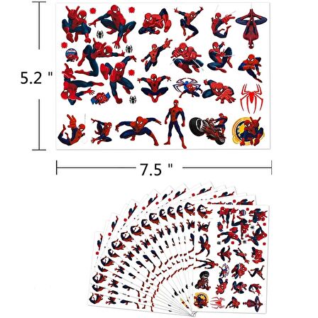 Spiderman Örümcek Adam Karakterleri Geçici Dövme