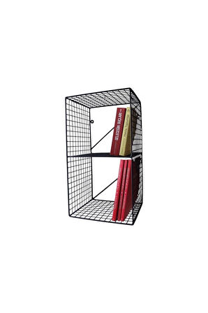 60x28x23 İskandinav 2 Gözlü Çok Amaçlı Dekoratif Duvar Kitaplığı/Duvar Rafı