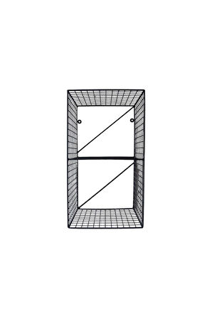 60x28x23 İskandinav 2 Gözlü Çok Amaçlı Dekoratif Duvar Kitaplığı/Duvar Rafı
