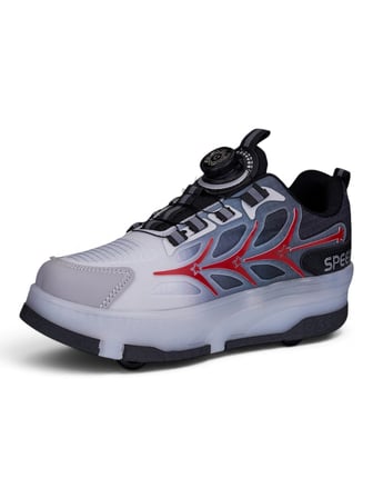 Unisex Yetişkin Çocuk Spor Ayakkabı Akıllı Bağcıklı Çıkarılabilen Patenli Işıklı Sneaker 003