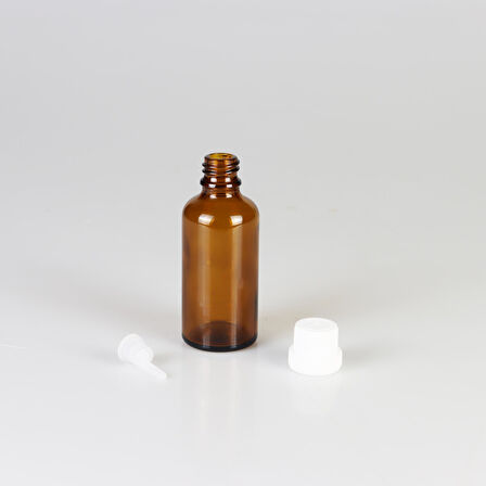 Amber Cam Şişe, İçten Damlalıklı Şişe 50ml