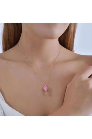 Kapadokya Balon Altın Taşlı Kolye - 14k - 4.34gr