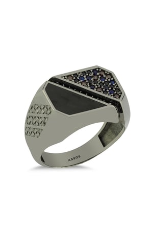 Carbon Altın Erkek Yüzük - 14k - 8.11gr
