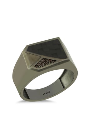 Carbon Altın Erkek Yüzük - 14k - 7.20gr