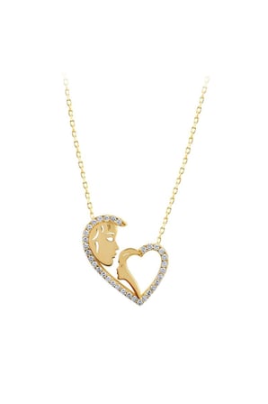 Anne Çocuk Altın Kolye - 14k - 2.35gr