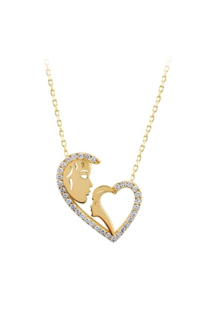 Anne Çocuk Altın Kolye - 14k - 2.35gr