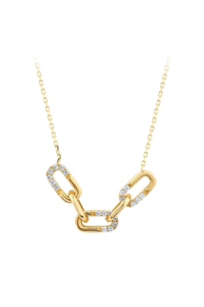 Taşlı Altın Kolye - 14k - 2.38gr