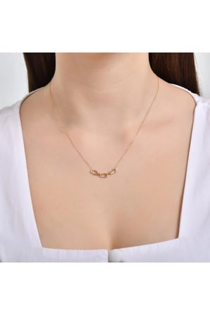 Taşlı Altın Kolye - 14k - 2.38gr
