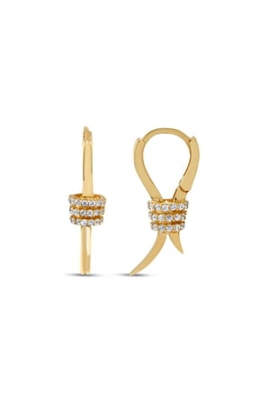 Taşlı Altın Küpe - 14k - 2.48gr