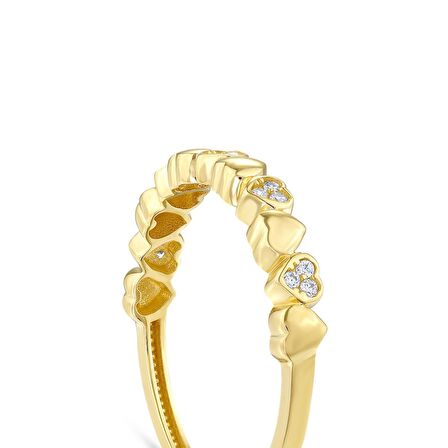 Kalpli Taşlı Altın Yüzük