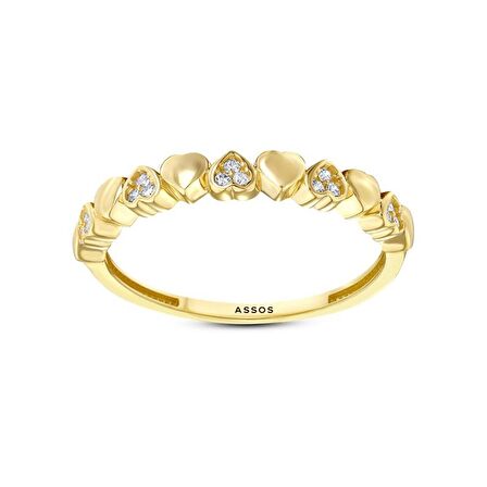 Kalpli Taşlı Altın Yüzük