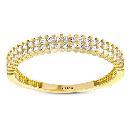 Taşlı Tasarım Altın Yüzük