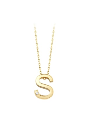 Altın S Harf Kolye - 14k - 2.04gr