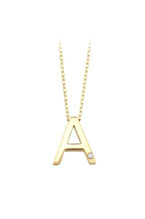 Altın A Harf Kolye - 14k - 2.02gr