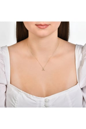 Altın A Harf Kolye - 14k - 2.02gr