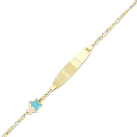 Yıldız Figürlü Altın Çocuk Künye - 14K
