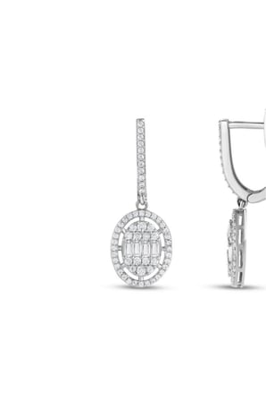 Baget Taşlı Altın Küpe - 14k - 3.87gr