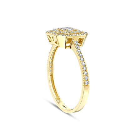 Baget Taşlı Altın Yüzük