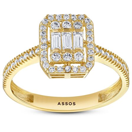 Baget Taşlı Altın Yüzük