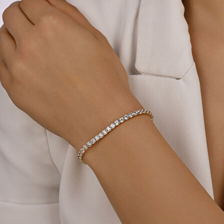 Altın Su Yolu Bileklik - 14K - 9.15gr