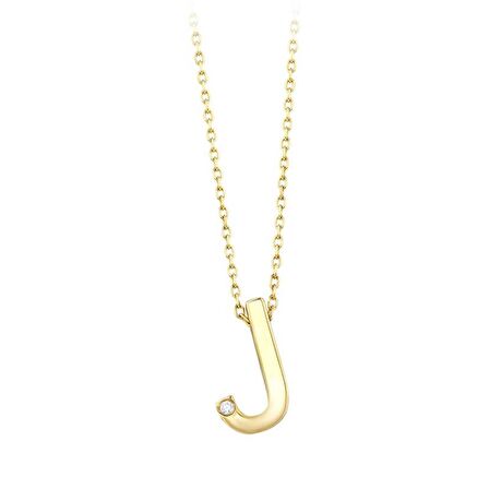 Altın J Harf Kolye