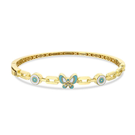 Kelebek Figürlü Altın Çocuk Kelepçe - 14K