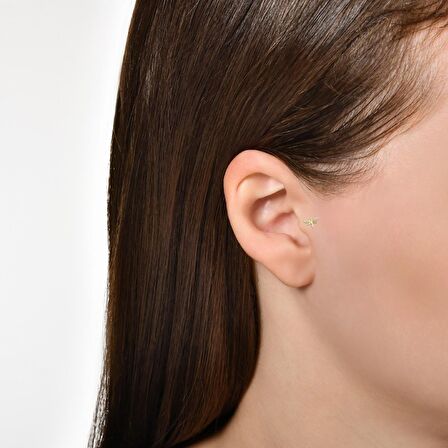 Taşlı Altın Tragus Piercing