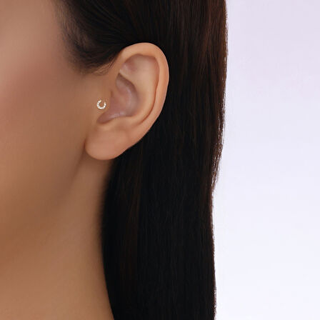 Taşlı Altın Tragus Piercing