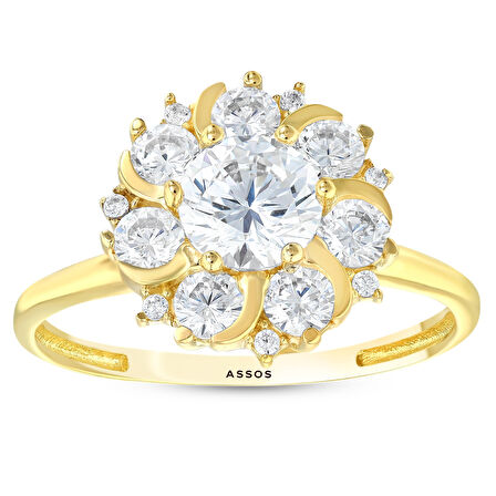 Taşlı Tasarım Altın Yüzük