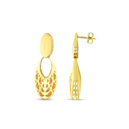 Tasarım Altın Küpe - 14K - 4.30gr