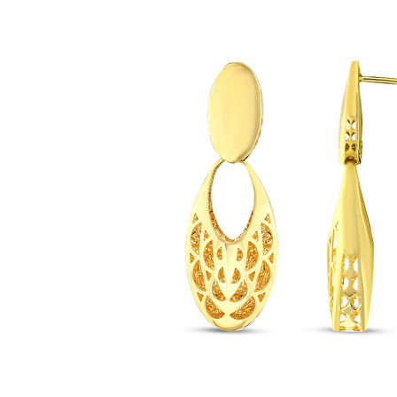 Tasarım Altın Küpe - 14K - 4.30gr