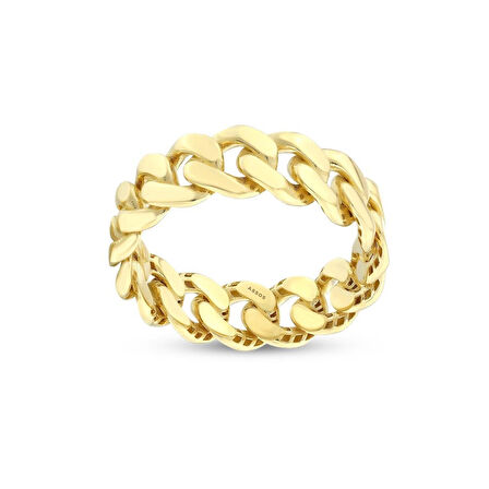 Zincir Formlu Tasarım Altın Yüzük